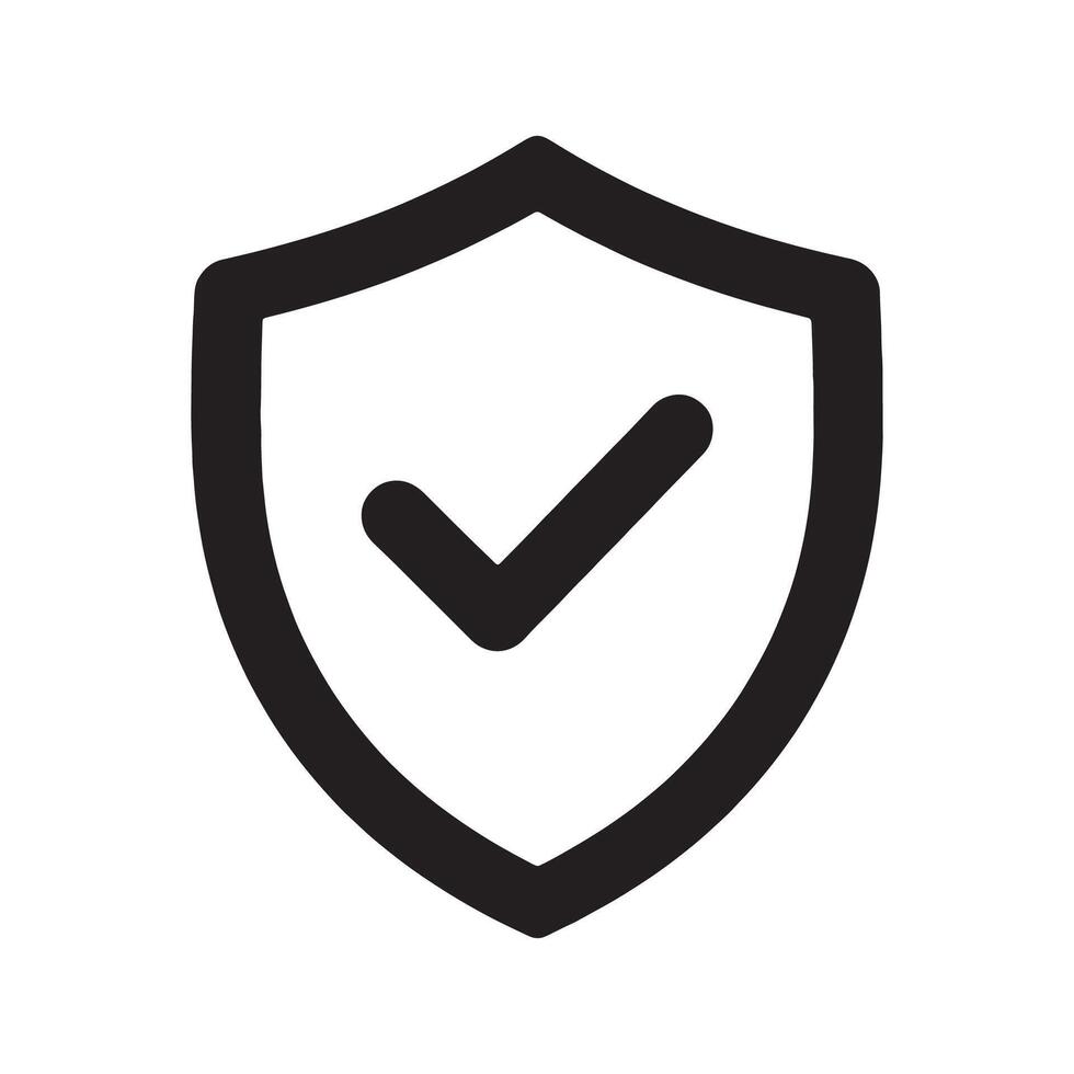 Security Shield Icon Representing Trust and Protection Editable Illustration Isolated on a White Background for Digital Use vector