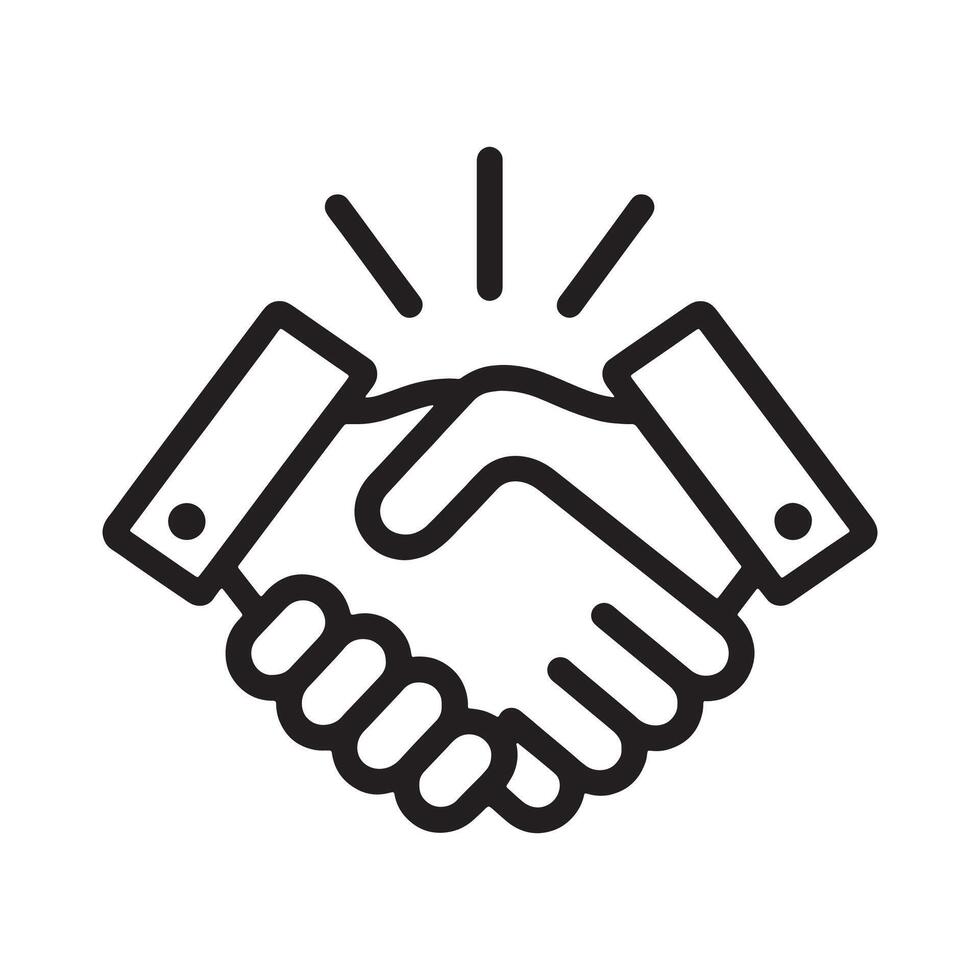 Handshake Icon Symbolizing Agreement and Partnership Editable Illustration isolated on a white background vector