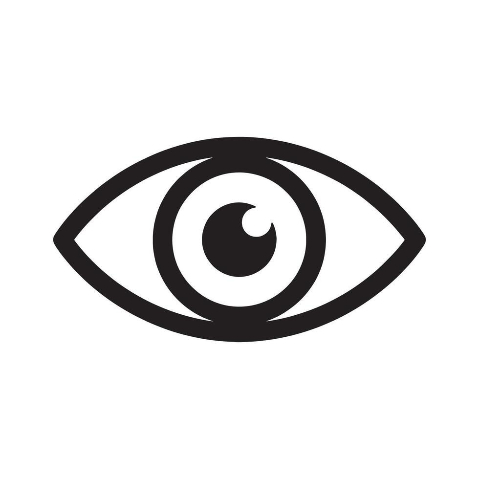 Eye Icon Representing Vision and Viewing Editable Illustration isolated on a white background vector