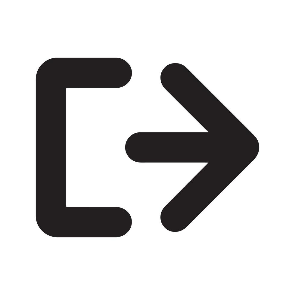 Logout Icon Representing User Sign-Out and Account Exit Editable Illustration isolated on a white background vector
