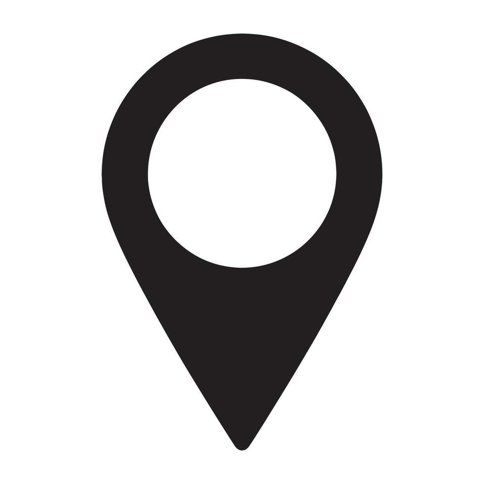 Location Pin Icon Representing GPS and Map Navigation Editable Illustration isolated on a white background vector