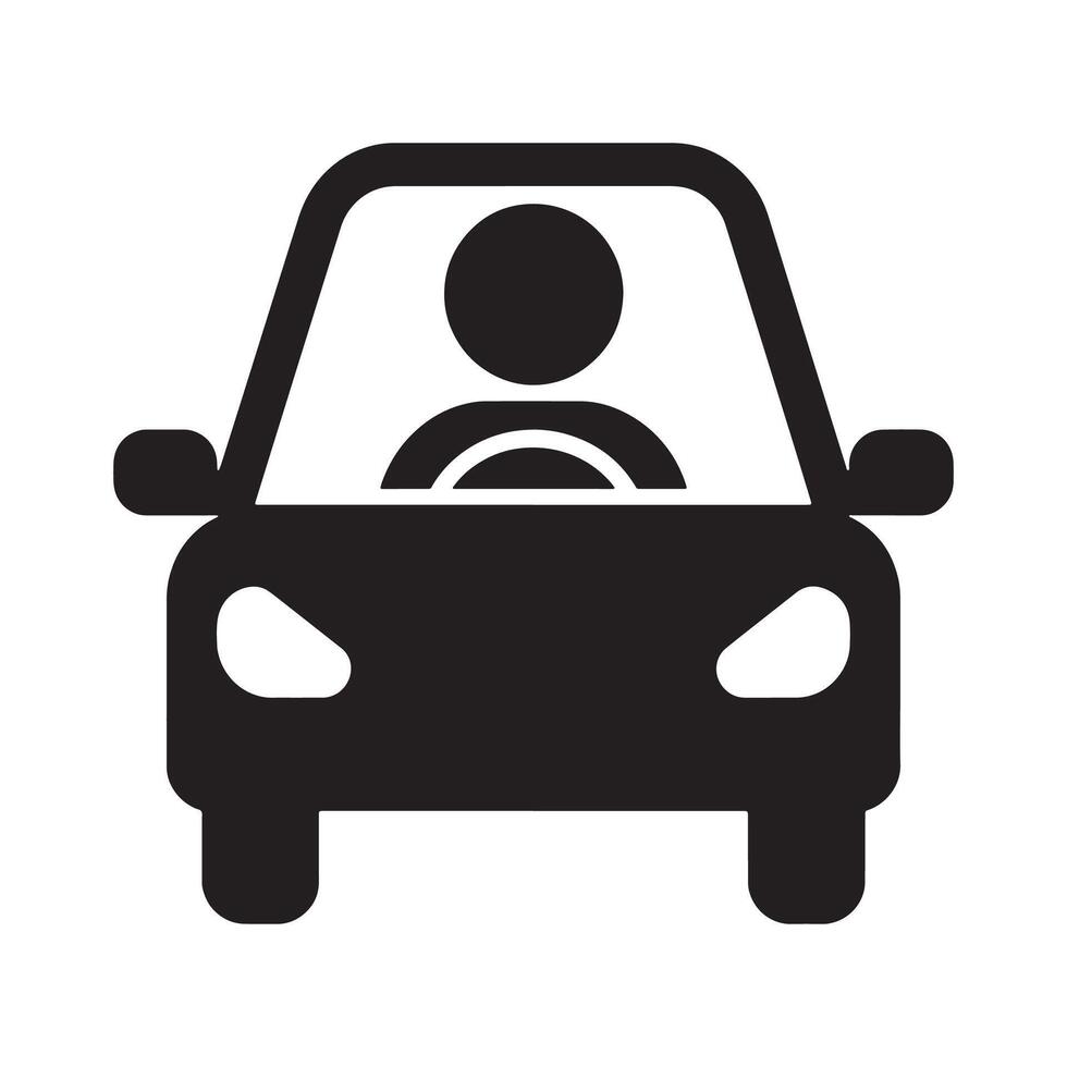 Person Driving a Car Editable Illustration isolated on a white background perfect for transportation and vehicle-related design vector