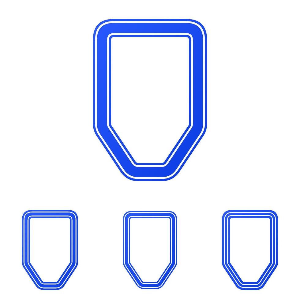 Blue line defense logo design set vector