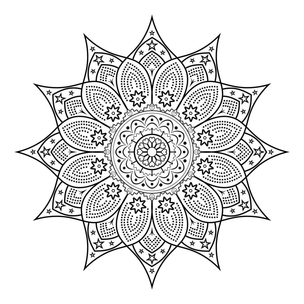 Mandala Design for Coloring mandala illustration featuring intricate floral patterns and geometric shapes vector