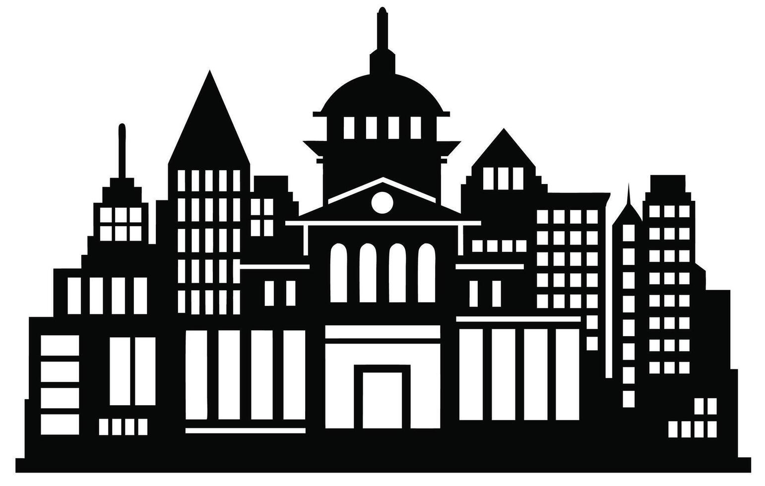 City skyline home vector