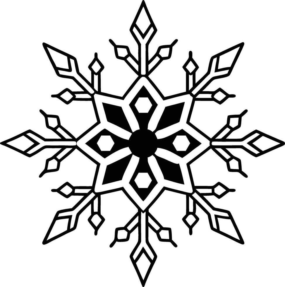 Winter Snowflake Silhouette vector