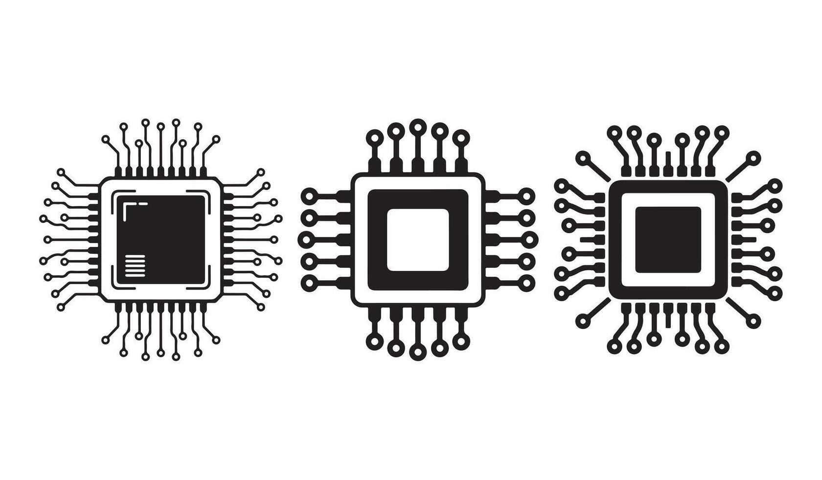 illustration of multiple integrated circuits. vector