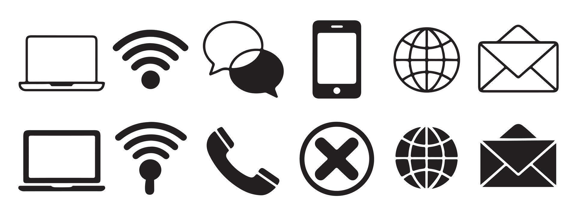 Collection of Communication Icons for Website or App vector