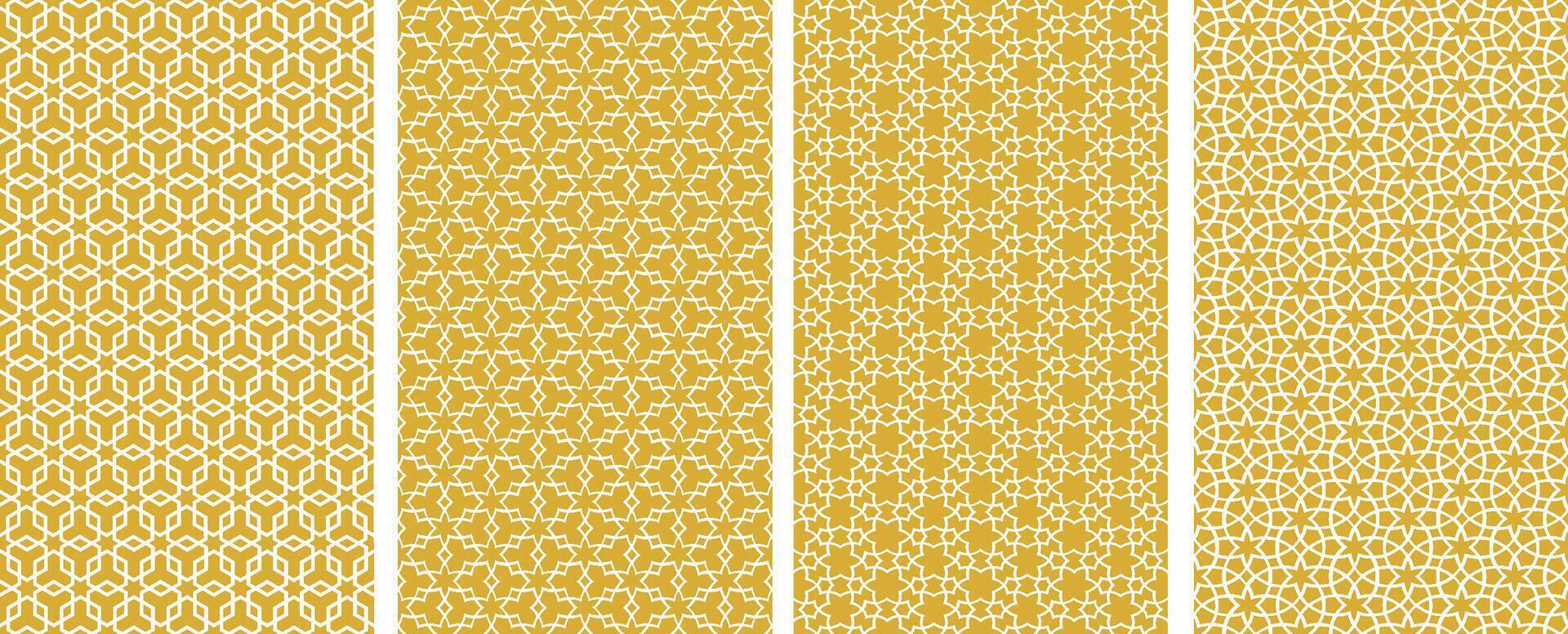 Set of oriental backgrounds for print vector