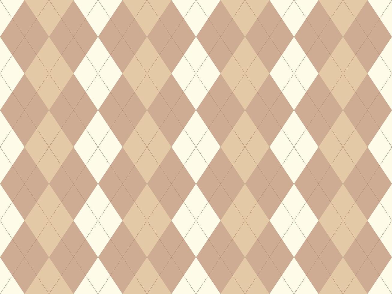 A brown and white argyle pattern background vector