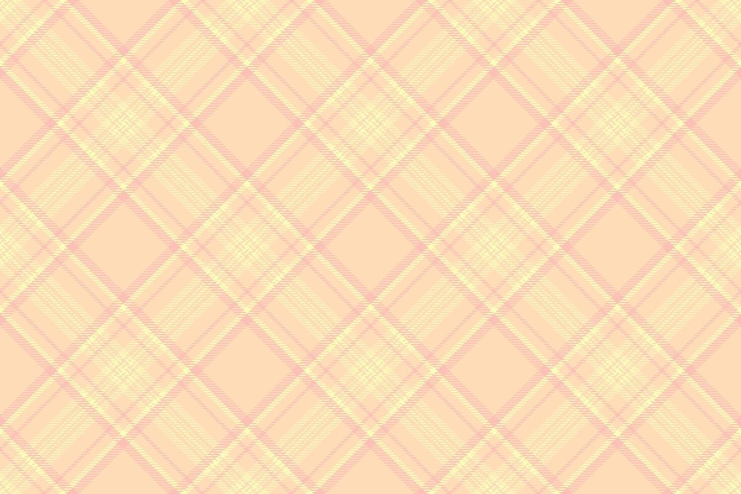 Subtle pastel peach and cream diagonal plaid pattern. Elegant, seamless texture ideal for backgrounds, website design, or textile prints. Creates a soft, sophisticated aesthetic. vector