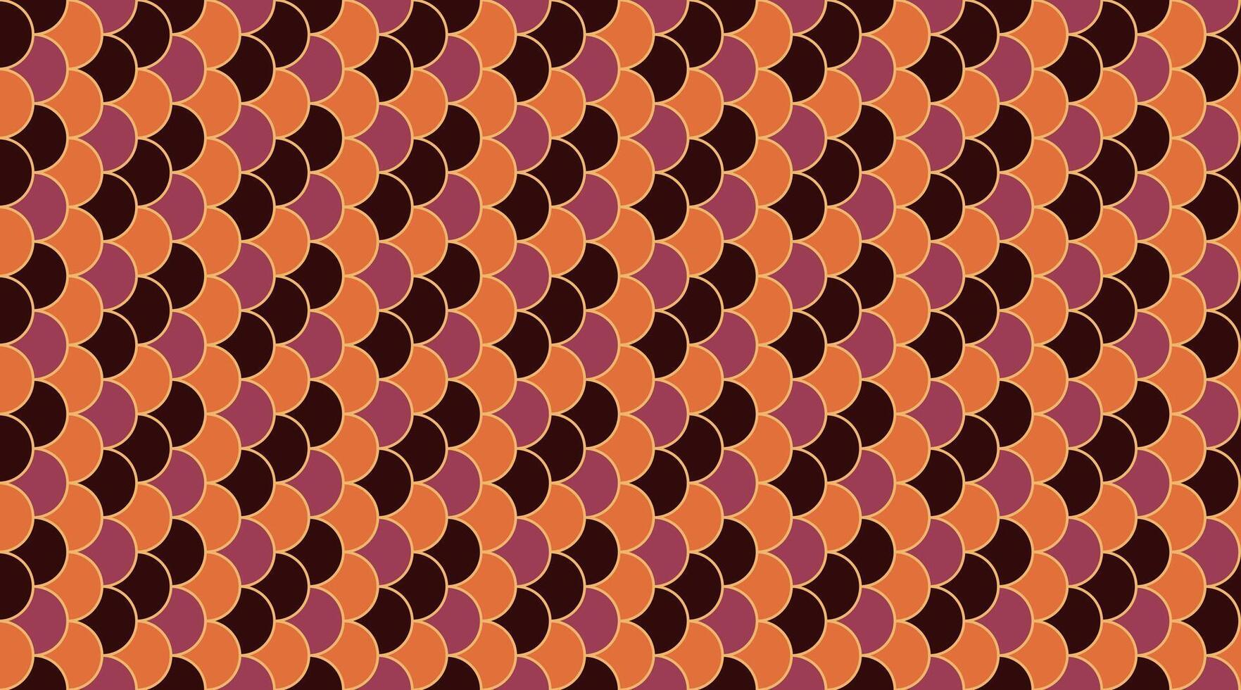 Abstract geometric pattern featuring overlapping semicircles in rich autumnal tones. Creates a visually appealing texture, ideal for backgrounds, website designs, or textile prints. vector