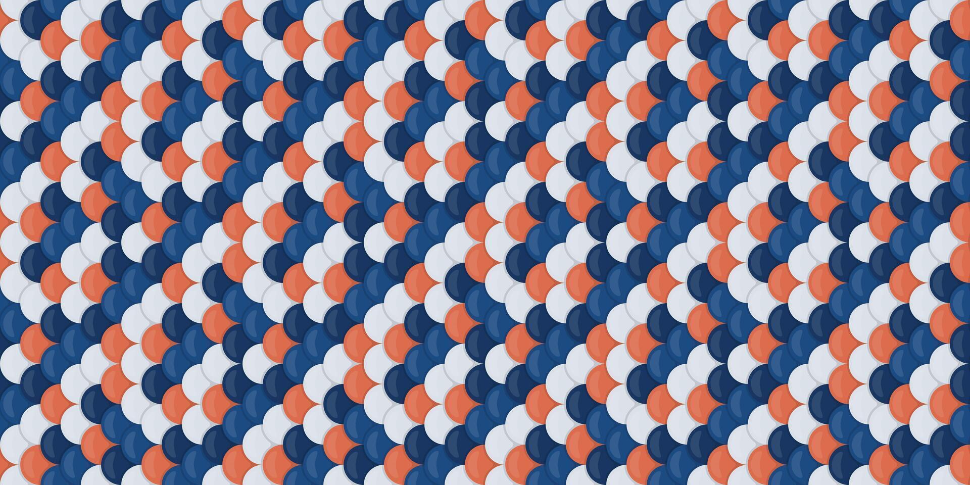 Abstract seamless pattern. Interlocking blue, coral, and white shapes create a textured, woven effect. vector