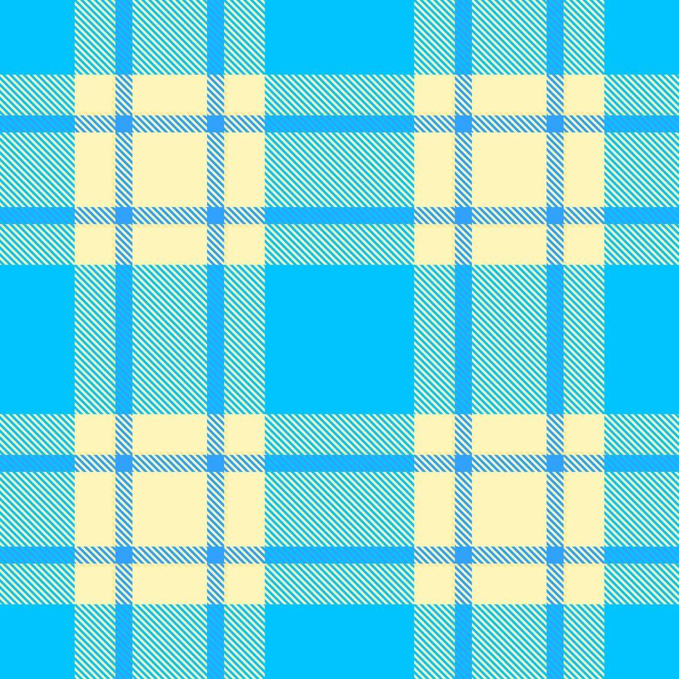 Printout texture tartan fabric, new york seamless pattern plaid. Cultural check textile background in light and deep sky blue colors. vector