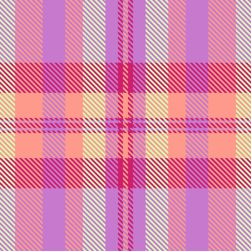 Pretty pastel plaid pattern in pink, peach, and lilac tones. Perfect for textile design, fashion, websites, or scrapbooking projects. vector