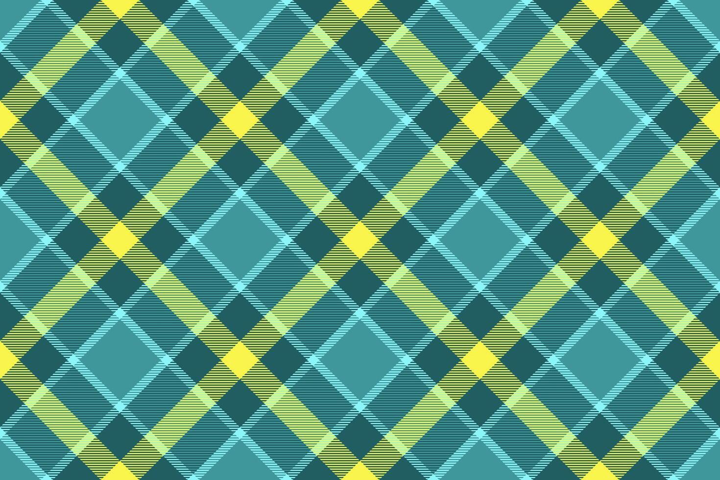 Vibrant teal, yellow, and green plaid pattern. Perfect for textile design, website backgrounds, or fashion projects. This cheerful, seamless texture offers a fresh, modern take on classic plaid. vector