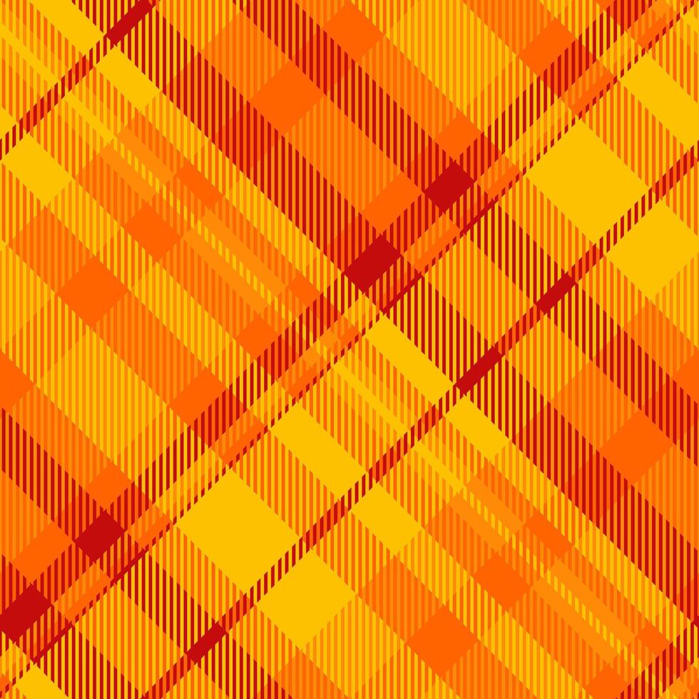 Curve pattern check, primary background fabric plaid. Structure texture tartan seamless textile in bright and golden poppy colors. vector
