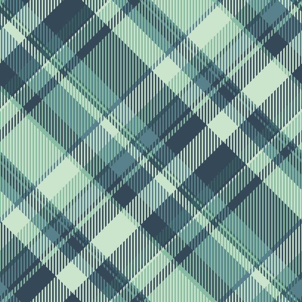 Abstract diagonal plaid pattern in cool green and teal tones. Perfect for textile design, website backgrounds, or fashion projects. The intersecting lines create a dynamic, modern feel. vector
