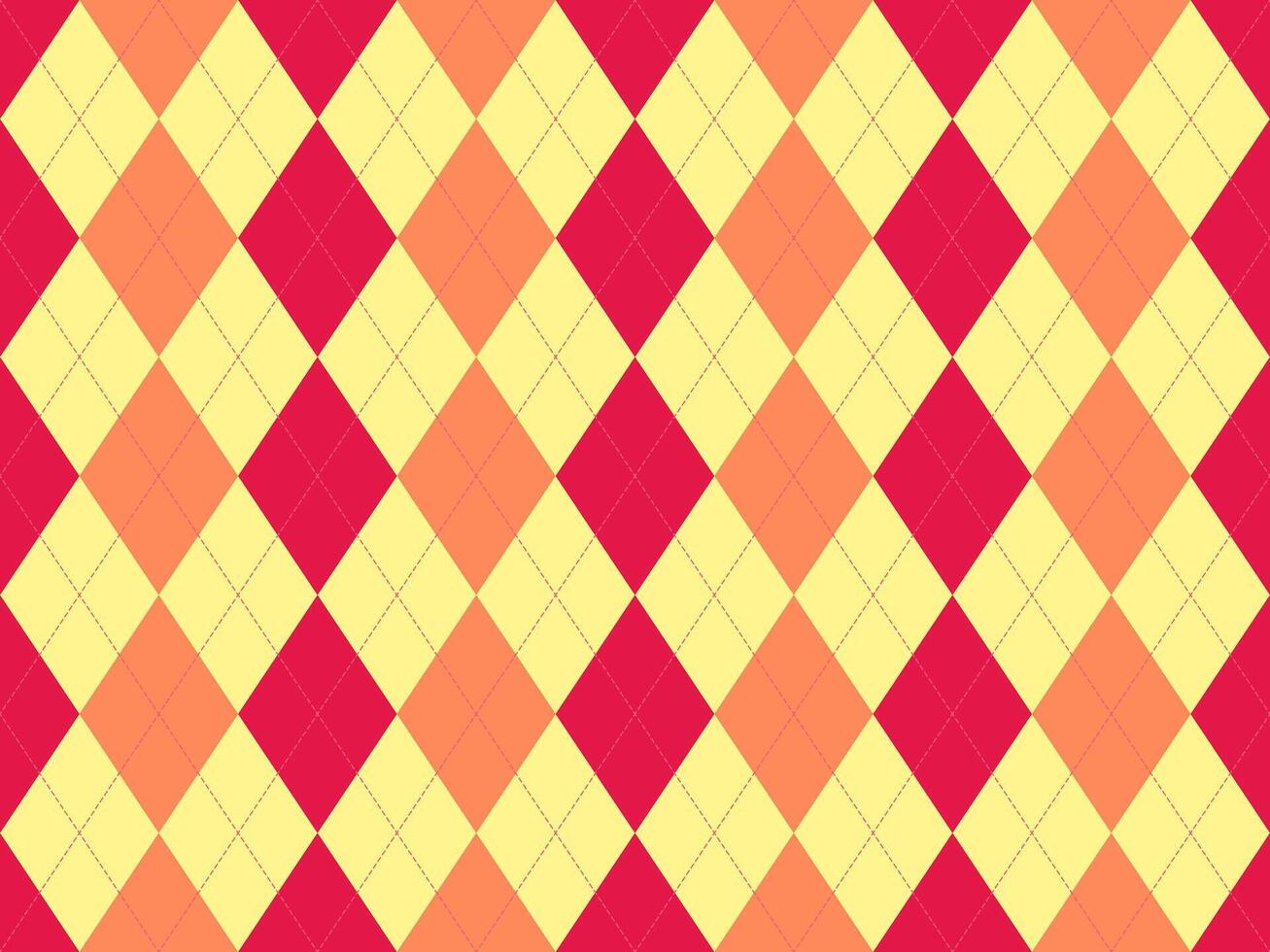 Vibrant argyle pattern in warm tones. Perfect for backgrounds, textiles, or website design. This cheerful, geometric design evokes feelings of sophistication and playfulness. vector