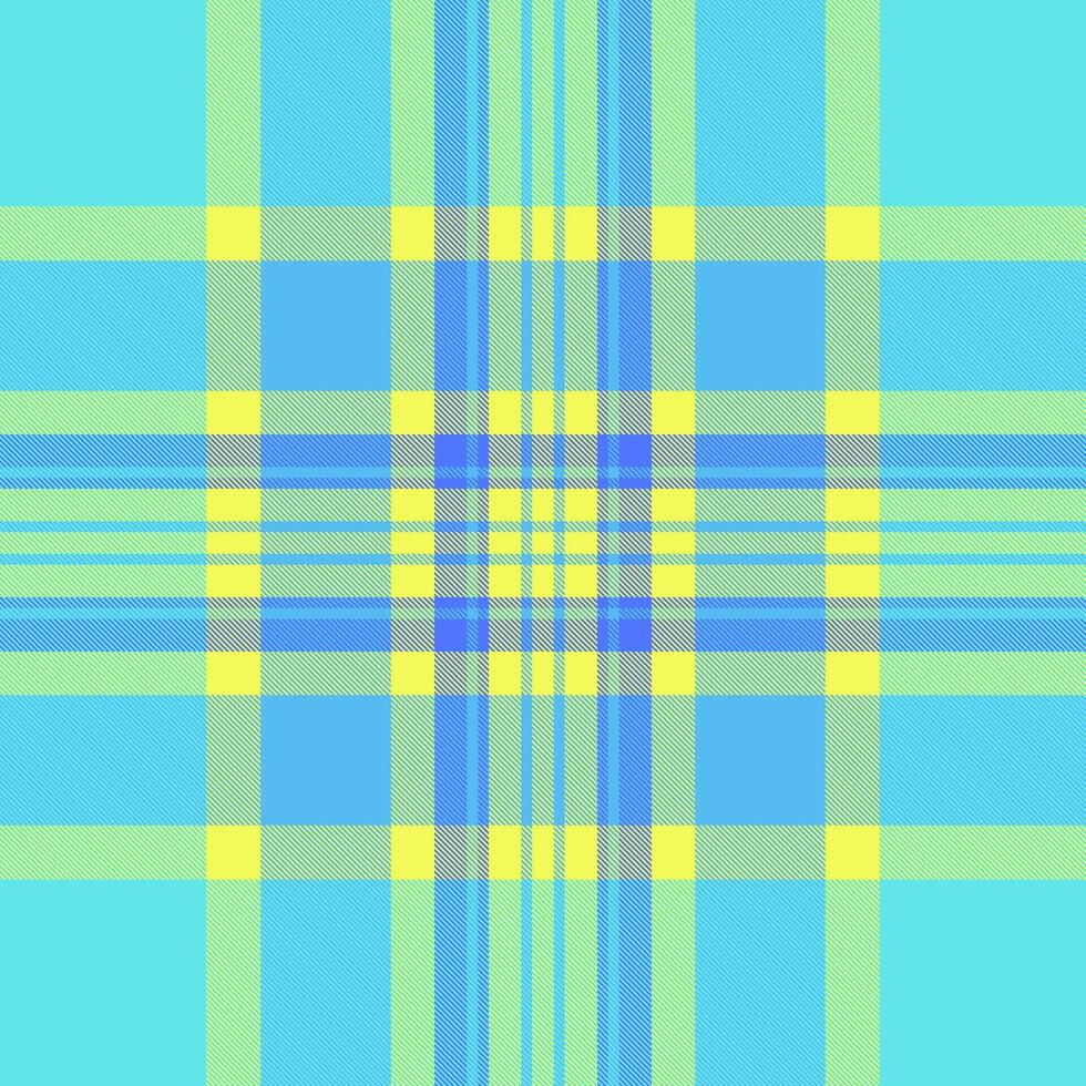 Vibrant pastel plaid pattern in shades of blue and yellow. Ideal for textile design, fashion, websites, or packaging. This cheerful, summery design evokes feelings of joy and freshness. vector