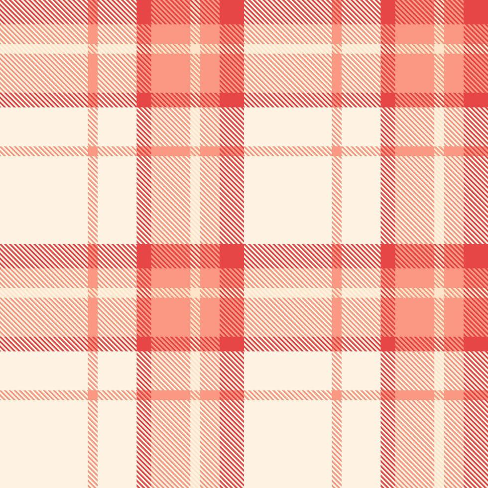 Elegant coral and cream plaid pattern. Perfect for textile design, website backgrounds, or seasonal projects. This soft, textured design evokes feelings of warmth and comfort. vector