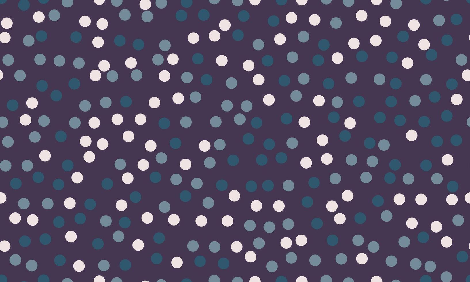 Abstract seamless pattern of scattered dots in shades of teal, white, and dark purple. Perfect for textile design, website backgrounds, or playful branding. vector