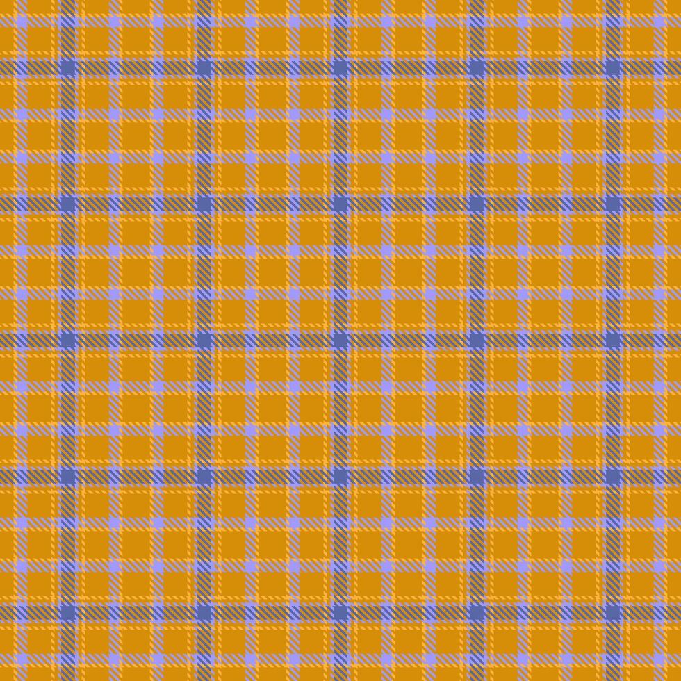 Jersey textile plaid tartan, greeting card fabric texture. Kitchen pattern check background seamless in amber and indigo colors. vector