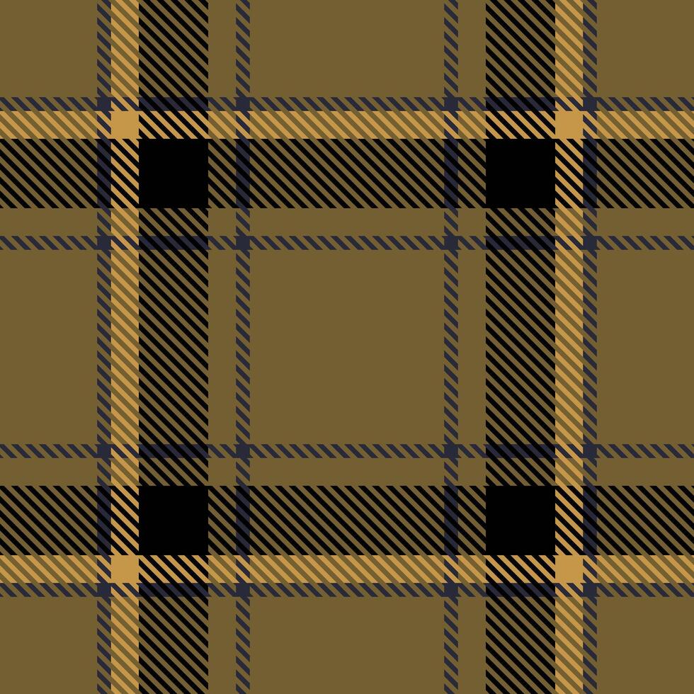 Horizon tartan textile pattern, model check plaid seamless. Calm background texture fabric in amber and black colors. vector