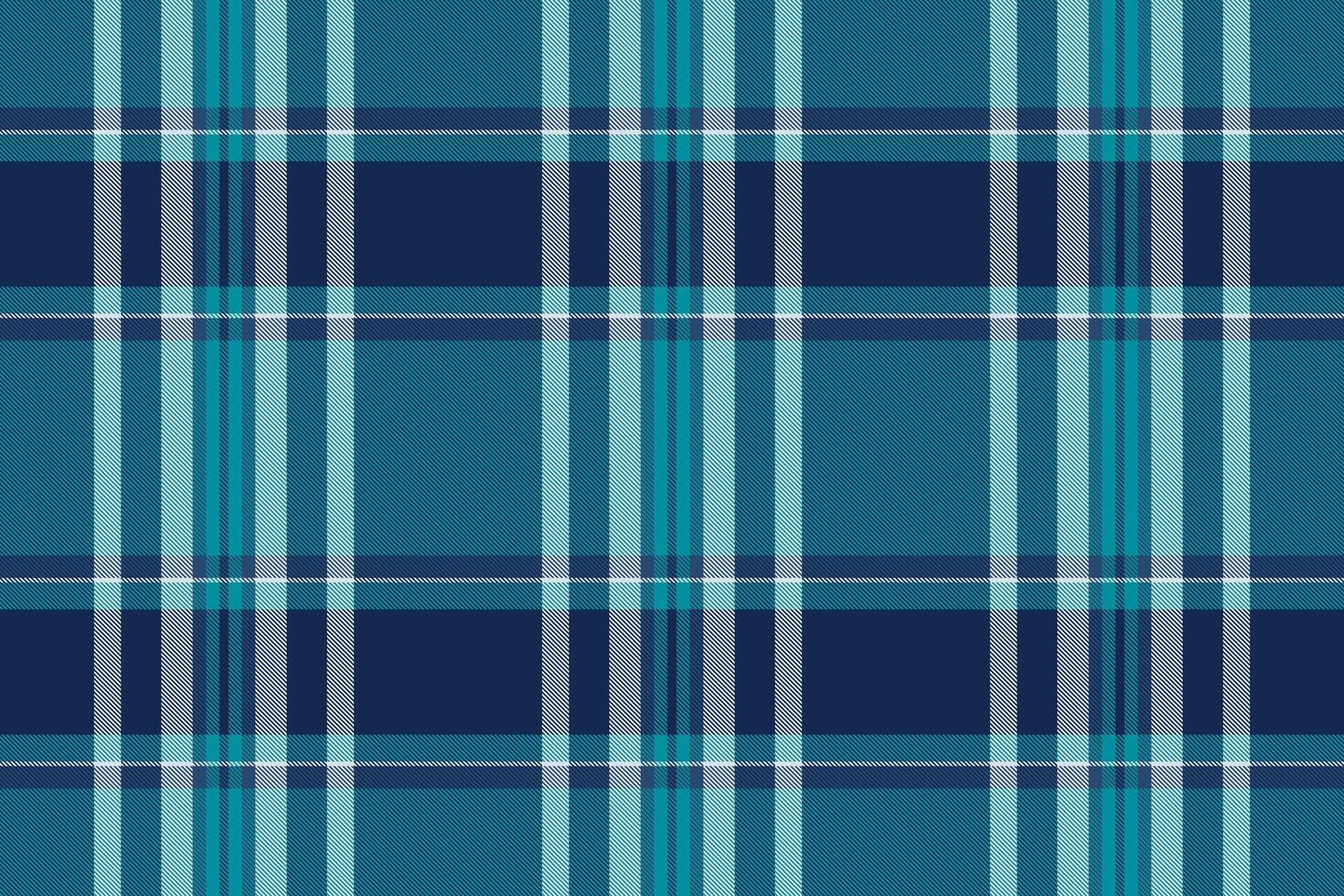 Amazing fabric tartan plaid, silky textile seamless texture. Realistic background check pattern in blue and cyan colors. vector