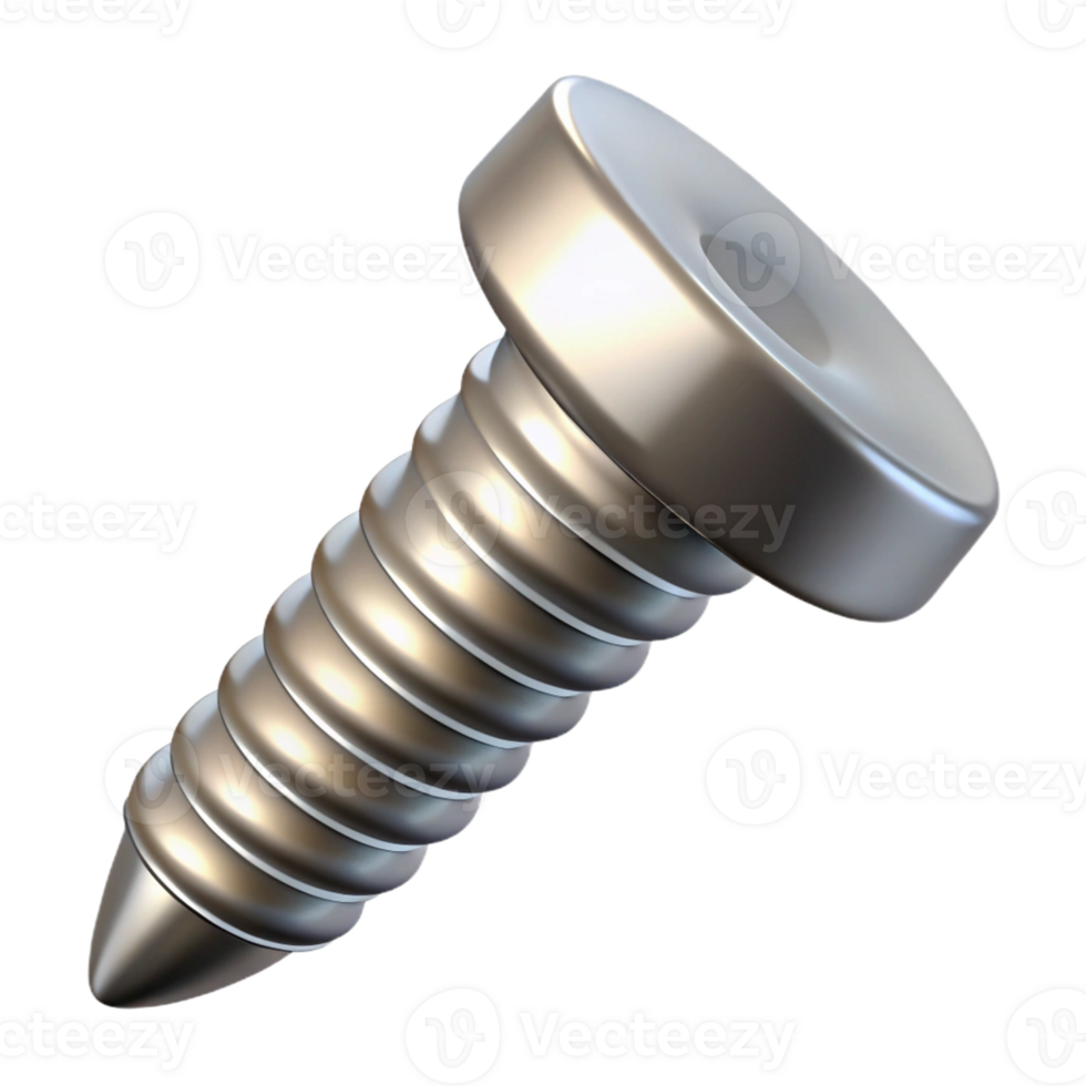 splendid retro Professional render, isolated cutout, single screw, metal, hyper-specific with Transparent Background precision png