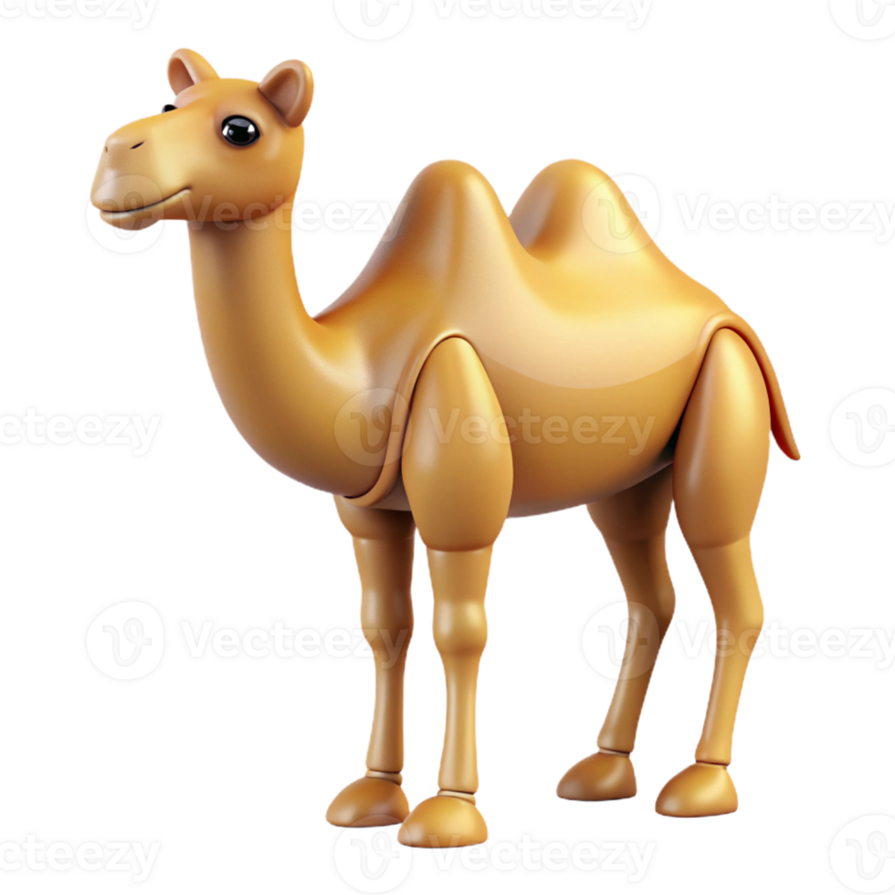 tranquil enchanting Camel, Arabian, two humps, standing, with Transparent Background perfect clarity png