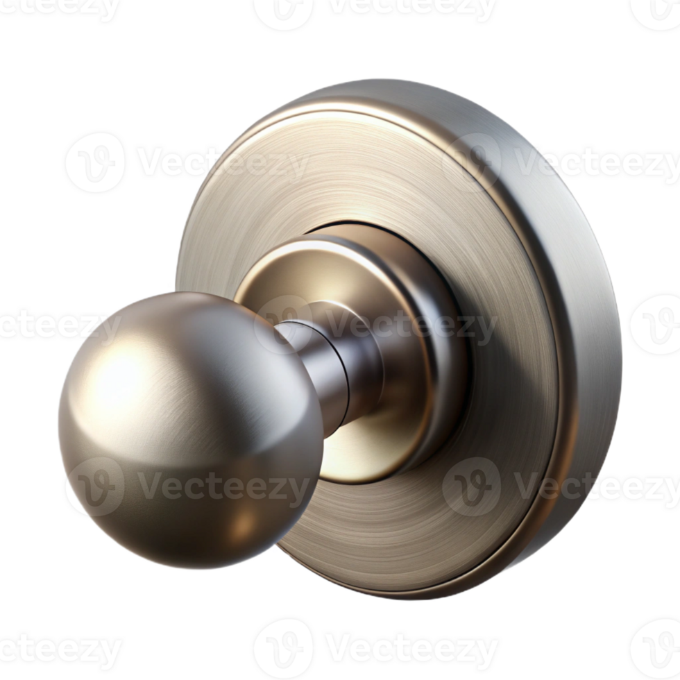 whimsical enchanting Modern doorknob, brushed nickel, minimalist design with Transparent Background impeccable png