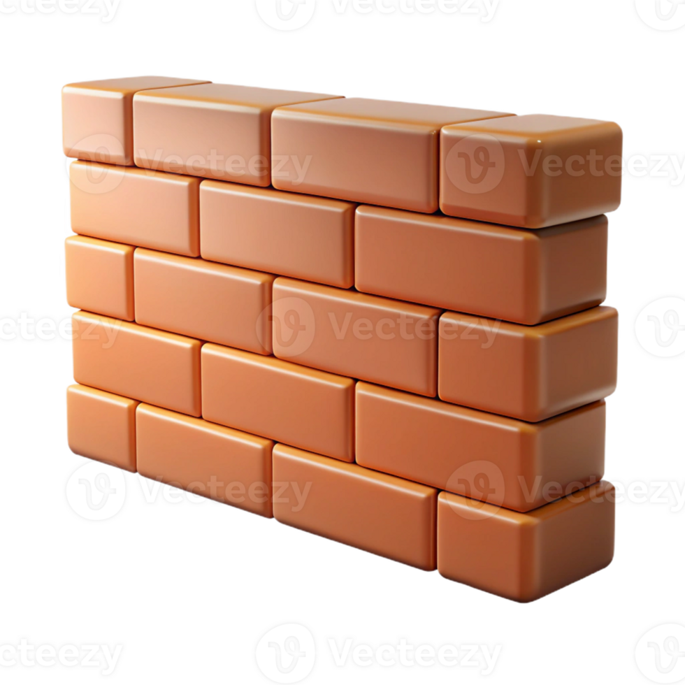 sumptuous quintessential Brick wall section, mortar joints with Transparent Background png