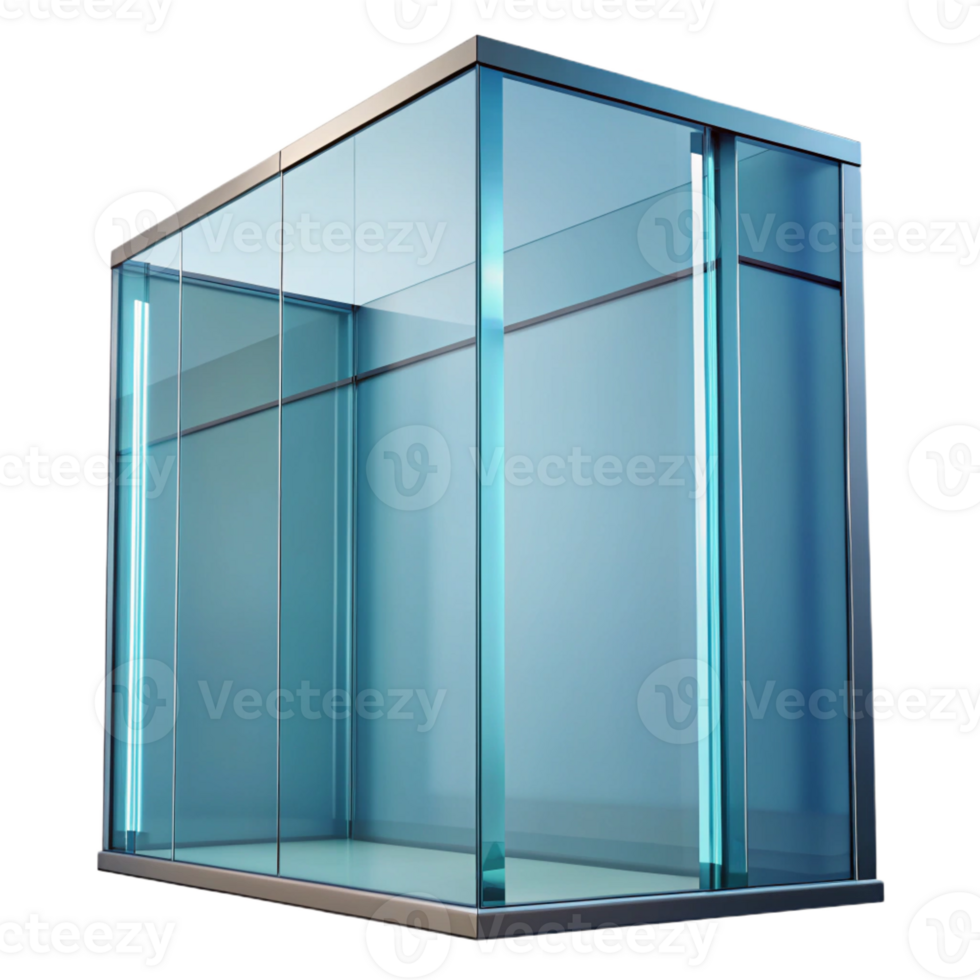 notable coastal Glass curtain wall panel, reflective surface with Transparent Background studio quality png