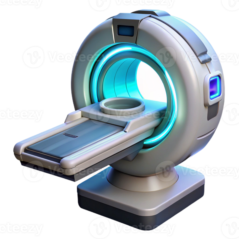 remarkable tropical Futuristic medical scanner, rotating sensors, digital display with Transparent Background authentic png