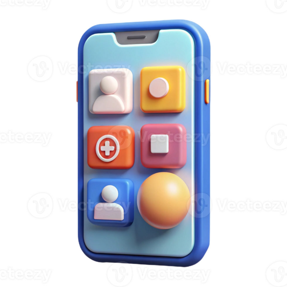 striking nostalgic surreal Smartphone displaying social media app with Transparent Background studio quality png