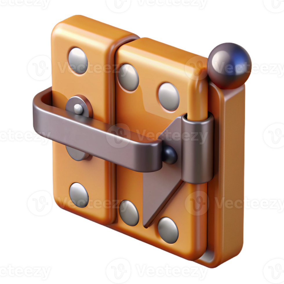 inspired geometric Barn door latch, sliding mechanism with Transparent Background high quality png