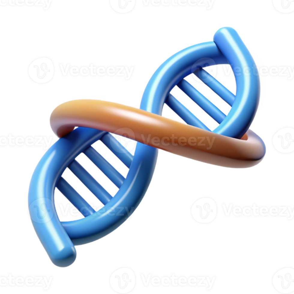 pristine romantic impressionist Hyper-specific, professional render of a single, DNA molecule, scientifically accurate, isolated cutout with Transparent Background flawless png