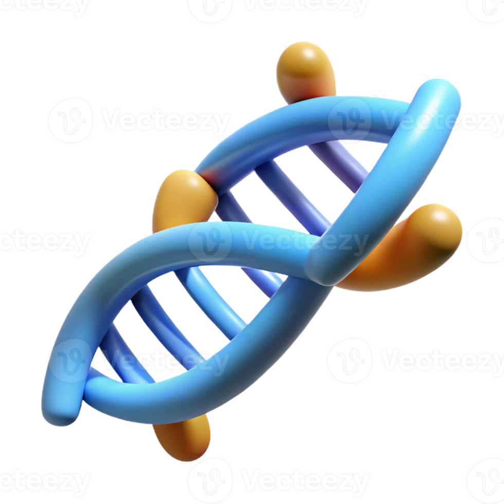 harmonious splendid Hyper-specific, professional render of a single, DNA molecule, scientifically accurate, isolated cutout with Transparent Background perfect clarity png