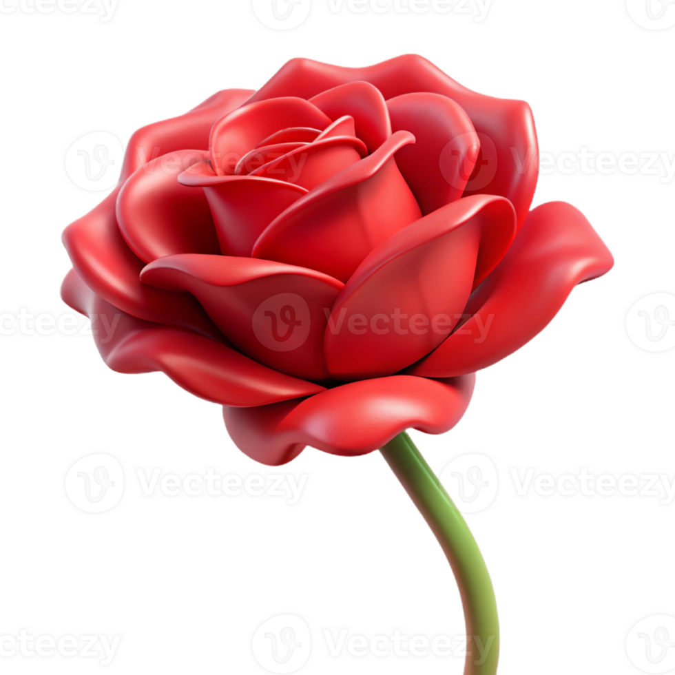 striking harmonious abstract Hyper-specific concept art style, isolated cutout of a single, ultra-detailed wilting rose, red petals with Transparent Background precision png
