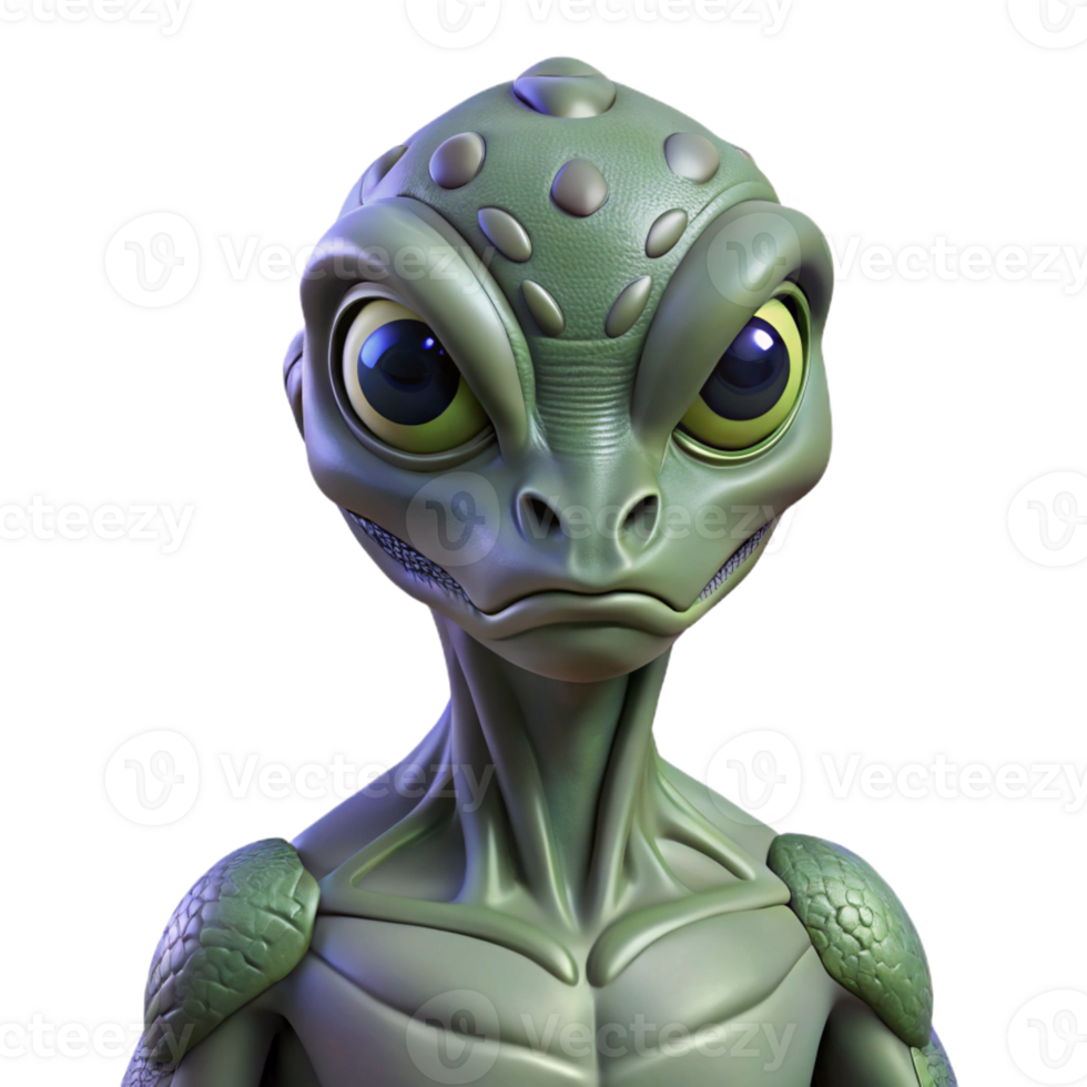 picturesque romantic avant-garde Ultra-detailed, concept art style, isolated cutout of a futuristic, alien creature, reptilian with Transparent Background refined png