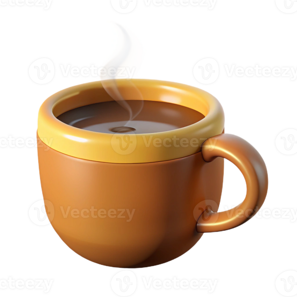 striking inspired Coffee mug, steaming hot beverage, with Transparent Background png