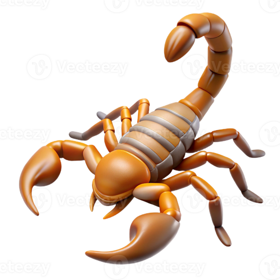 striking ethereal vintage Scorpion, curled tail, stinger raised with Transparent Background top-tier png