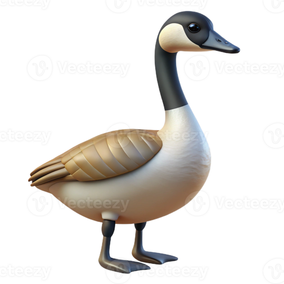 quintessential artistic Goose, Canada goose, long neck with Transparent Background masterfully captured png