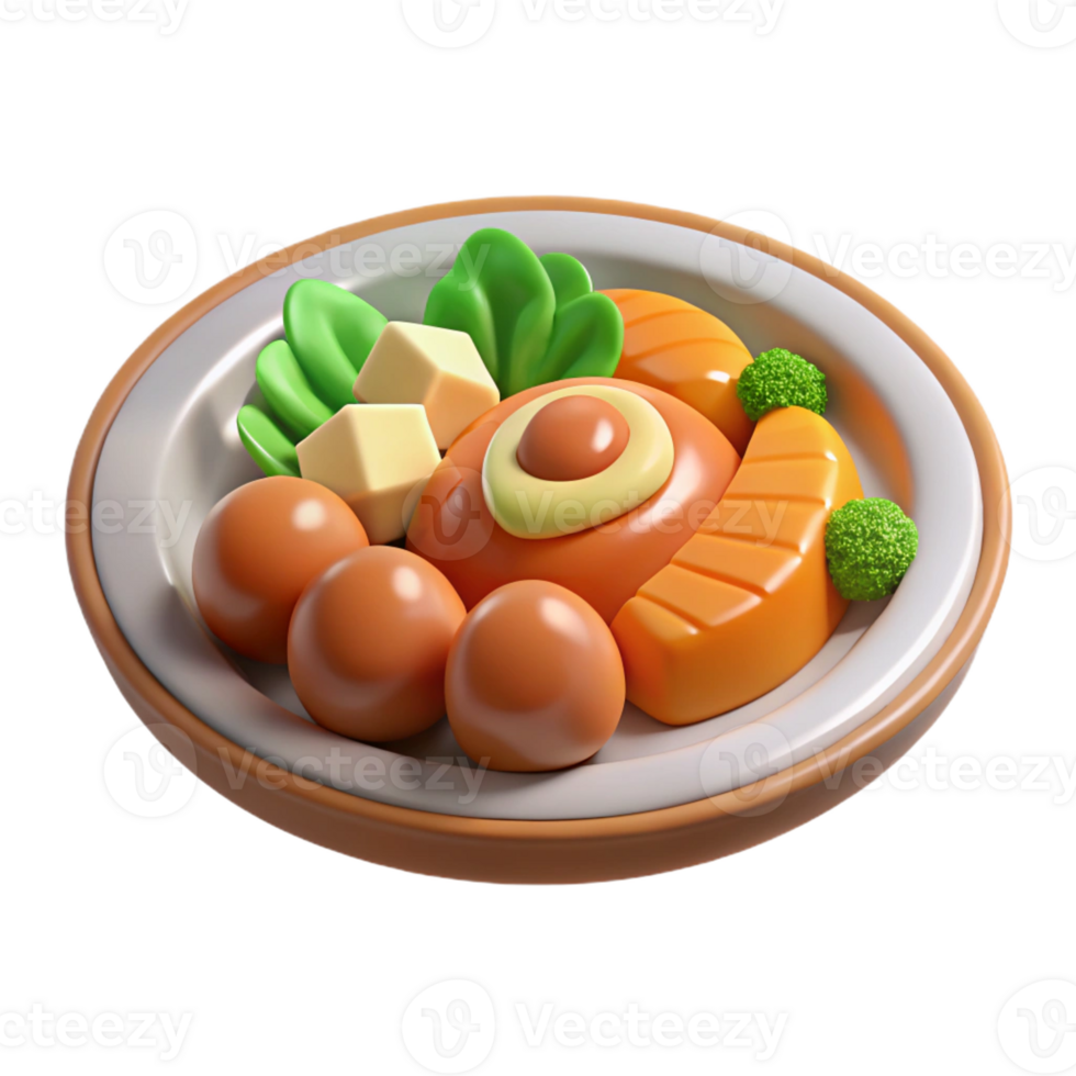 wonderful passionate contemporary Plate of food, appetizing meal, with Transparent Background expertly shot png