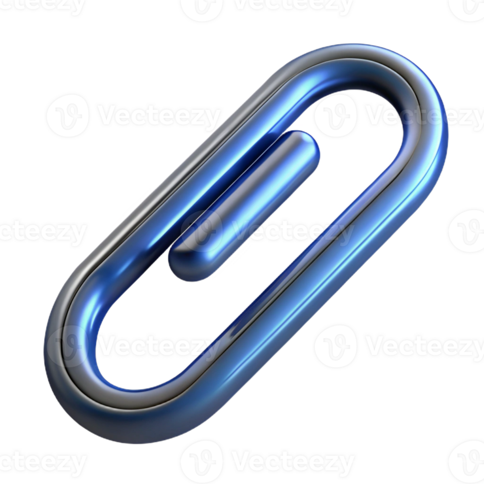 unparalleled modern Concept art style, hyper-specific isolated cutout of a single steel paperclip with Transparent Background crisp png
