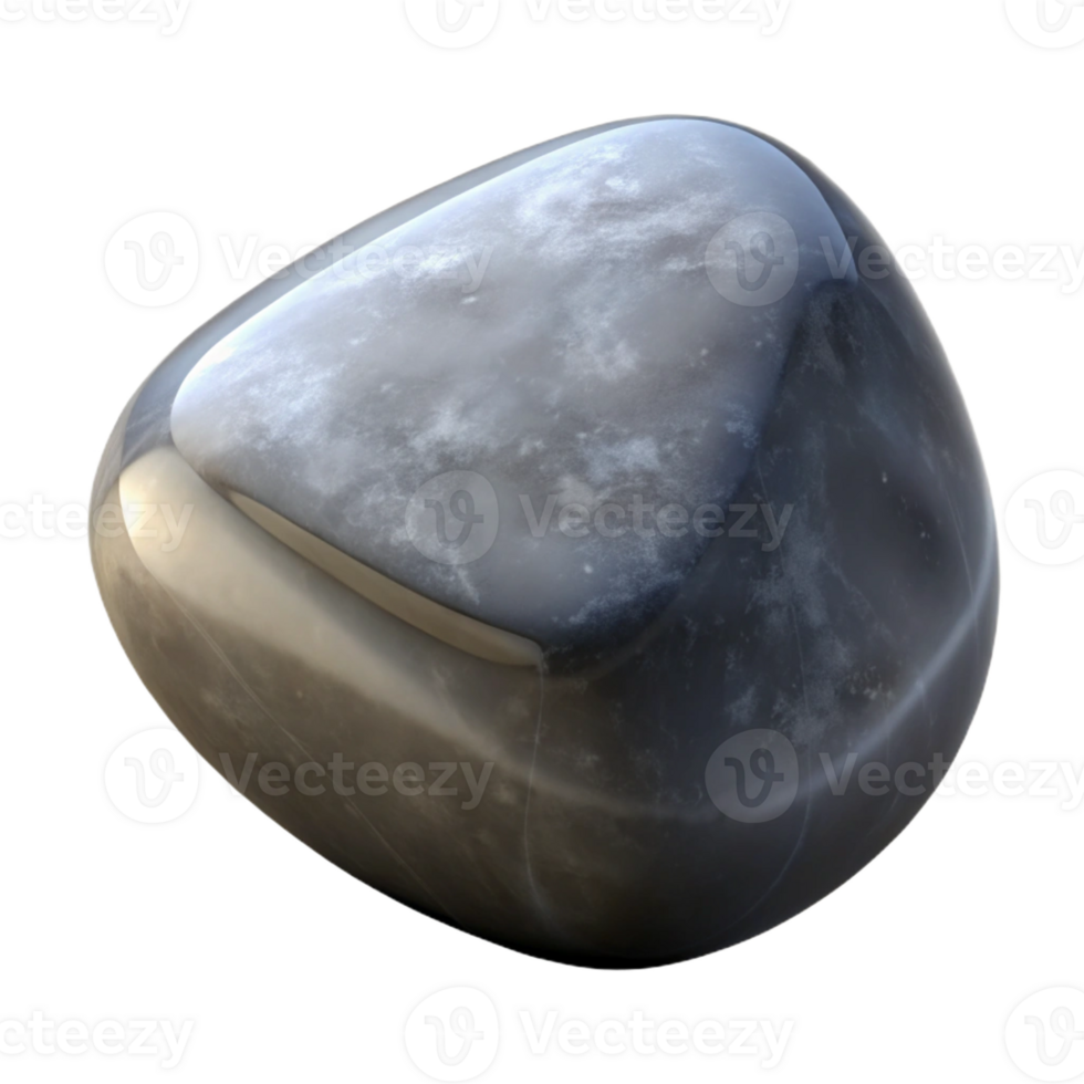 radiant tropical Hyper-specific professional render of a single polished river stone Isolated cutout with Transparent Background 8K png