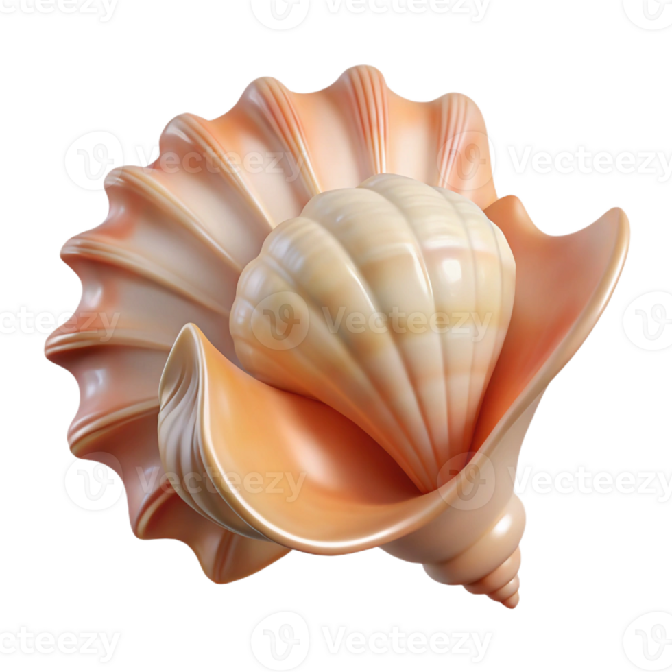 stunning futuristic Ultra-detailed, photorealistic, isolated cutout of a single seashell, conch with Transparent Background perfect clarity png