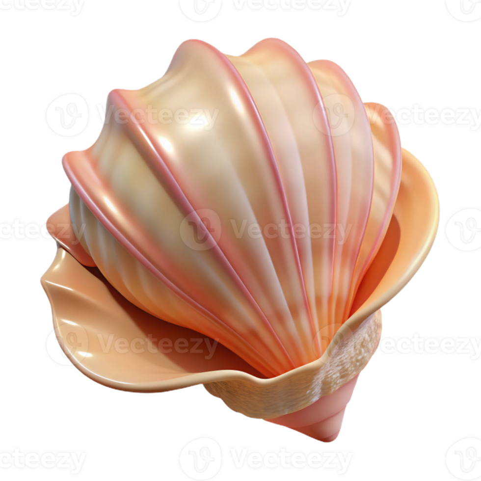timeless surreal Ultra-detailed, photorealistic, isolated cutout of a single seashell, conch with Transparent Background museum quality png