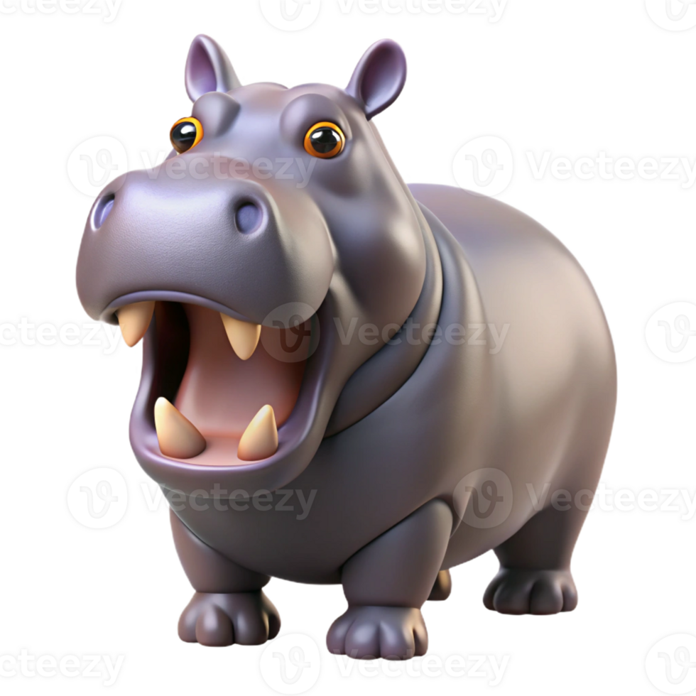 quintessential victorian Hippopotamus, open mouth, with Transparent Background elite png
